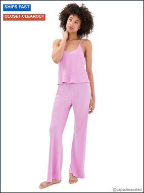 Washable Silk Bias Camisole Pant Pajama Set Camisole
